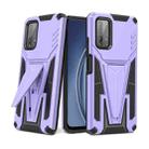 For Xiaomi Redmi Note 9 4G Super V Armor PC + TPU Shockproof Case with Invisible Holder(Purple) - 1