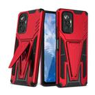 For Xiaomi Redmi Note 10 Pro Super V Armor PC + TPU Shockproof Case with Invisible Holder(Red) - 1