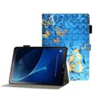 For Galaxy Tab A 10.1 T580 3D Embossing Pattern Horizontal Flip Leather Case with Holder & Card Slots & Wallet(Blue Butterfly) - 1