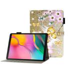 For Galaxy Tab A 10.1 (2019) T510 3D Embossing Pattern Horizontal Flip Leather Case with Holder & Card Slots & Wallet(Gold Butterfly) - 1