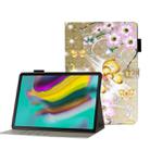 For Galaxy Tab S5e T720 3D Embossing Pattern Horizontal Flip Leather Case with Holder & Card Slots & Wallet(Gold Butterfly) - 1