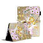 For iPad 10.2 3D Embossing Pattern Horizontal Flip Leather Case with Holder & Card Slots & Wallet(Gold Butterfly) - 1