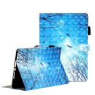 For iPad 10.2 3D Embossing Pattern Horizontal Flip Leather Case with Holder & Card Slots & Wallet(Blue Forest) - 1