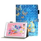 For iPad 5 / 6 / 7 / 8 3D Embossing Pattern Horizontal Flip Leather Case with Holder & Card Slots & Wallet(Blue Butterfly) - 1