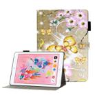 For iPad 5 / 6 / 7 / 8 3D Embossing Pattern Horizontal Flip Leather Case with Holder & Card Slots & Wallet(Gold Butterfly) - 1