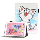 For iPad 5 / 6 / 7 / 8 3D Embossing Pattern Horizontal Flip Leather Case with Holder & Card Slots & Wallet(Cat) - 1