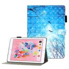 For iPad 5 / 6 / 7 / 8 3D Embossing Pattern Horizontal Flip Leather Case with Holder & Card Slots & Wallet(Blue Forest) - 1