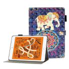For iPad Mini 5 / 4 / 3 / 2 / 1 3D Embossing Pattern Horizontal Flip Leather Case with Holder & Card Slots & Wallet(Elephant) - 1