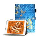 For iPad Mini 5 / 4 / 3 / 2 / 1 3D Embossing Pattern Horizontal Flip Leather Case with Holder & Card Slots & Wallet(Blue Butterfly) - 1