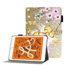 For iPad Mini 5 / 4 / 3 / 2 / 1 3D Embossing Pattern Horizontal Flip Leather Case with Holder & Card Slots & Wallet(Gold Butterfly) - 1