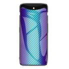 For OPPO Find X Gradient Carbon Fiber Texture TPU Border Tempered Glass Case(Blue Fiber) - 1