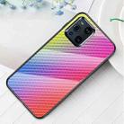 For OPPO Find X3 /  Find X3 Pro Gradient Carbon Fiber Texture TPU Border Tempered Glass Case(Colorful Fiber) - 2