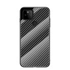 For Google Pixel 5a 5G Gradient Carbon Fiber Texture TPU Border Tempered Glass Case(Black Fiber) - 1