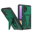 For Samsung Galaxy A32 5G Super V Armor PC + TPU Shockproof Case with Invisible Holder(Dark Green) - 1