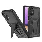 For Samsung Galaxy A32 5G Super V Armor PC + TPU Shockproof Case with Invisible Holder(Black) - 1