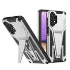 For Samsung Galaxy A32 5G Super V Armor PC + TPU Shockproof Case with Invisible Holder(Silver) - 1