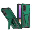 For Samsung Galaxy A52 4G/A52 5G/A52S 5G Super V Armor PC + TPU Shockproof Case with Invisible Holder(Dark Green) - 1