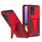For Samsung Galaxy A52 4G/A52 5G/A52S 5G Super V Armor PC + TPU Shockproof Case with Invisible Holder(Red) - 1