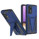 For Samsung Galaxy A52 4G/A52 5G/A52S 5G Super V Armor PC + TPU Shockproof Case with Invisible Holder(Blue) - 1