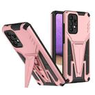 For Samsung Galaxy A52 4G/A52 5G/A52S 5G Super V Armor PC + TPU Shockproof Case with Invisible Holder(Rose Gold) - 1