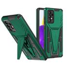 For Samsung Galaxy A72 4G / 5G Super V Armor PC + TPU Shockproof Case with Invisible Holder(Dark Green) - 1