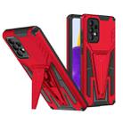 For Samsung Galaxy A72 4G / 5G Super V Armor PC + TPU Shockproof Case with Invisible Holder(Red) - 1