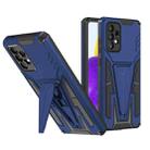 For Samsung Galaxy A72 4G / 5G Super V Armor PC + TPU Shockproof Case with Invisible Holder(Blue) - 1