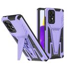For Samsung Galaxy A72 4G / 5G Super V Armor PC + TPU Shockproof Case with Invisible Holder(Purple) - 1