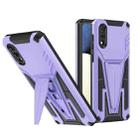 For Samsung Galaxy A02s / A03s 166mm Super V Armor PC + TPU Shockproof Case with Invisible Holder(Purple) - 1