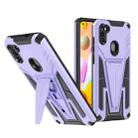 For Samsung Galaxy A11 EU Version Super V Armor PC + TPU Shockproof Case with Invisible Holder(Purple) - 1