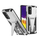 For Samsung Galaxy A82 Super V Armor PC + TPU Shockproof Case with Invisible Holder(Silver) - 1