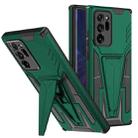 For Samsung Galaxy Note20 Ultra Super V Armor PC + TPU Shockproof Case with Invisible Holder(Dark Green) - 1