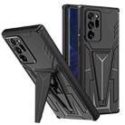 For Samsung Galaxy Note20 Ultra Super V Armor PC + TPU Shockproof Case with Invisible Holder(Black) - 1