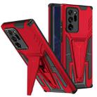 For Samsung Galaxy Note20 Ultra Super V Armor PC + TPU Shockproof Case with Invisible Holder(Red) - 1