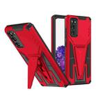 For Samsung Galaxy S20 Super V Armor PC + TPU Shockproof Case with Invisible Holder(Red) - 1