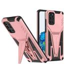 For Samsung Galaxy S20+ Super V Armor PC + TPU Shockproof Case with Invisible Holder(Rose Gold) - 1