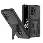 For Samsung Galaxy S20 Ultra Super V Armor PC + TPU Shockproof Case with Invisible Holder(Black) - 1