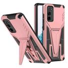 For Samsung Galaxy S20 FE Super V Armor PC + TPU Shockproof Case with Invisible Holder(Rose Gold) - 1