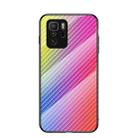 For Xiaomi Poco X3 GT /  Redmi Note 10 Pro 5G Gradient Carbon Fiber Texture TPU Border Tempered Glass Case(Colorful Fiber) - 1