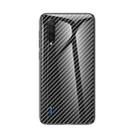 For Xiaomi Mi CC9 / Mi 9 Lite Gradient Carbon Fiber Texture TPU Border Tempered Glass Case(Black Fiber) - 1