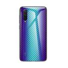 For Xiaomi Mi CC9 / Mi 9 Lite Gradient Carbon Fiber Texture TPU Border Tempered Glass Case(Blue Fiber) - 1