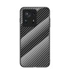 For Xiaomi Mi Mix 4 Gradient Carbon Fiber Texture TPU Border Tempered Glass Case(Black Fiber) - 1