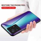 For Xiaomi Mi Mix 4 Gradient Carbon Fiber Texture TPU Border Tempered Glass Case(Blue Fiber) - 3