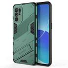 For OPPO Reno6 4G Punk Armor 2 in 1 PC + TPU Shockproof Case with Invisible Holder(Green) - 1