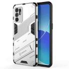 For OPPO Reno6 4G Punk Armor 2 in 1 PC + TPU Shockproof Case with Invisible Holder(White) - 1