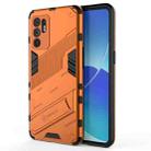 For OPPO Reno6 4G Punk Armor 2 in 1 PC + TPU Shockproof Case with Invisible Holder(Orange) - 1