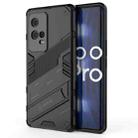 For vivo iQOO 8 Pro Punk Armor 2 in 1 PC + TPU Shockproof Case with Invisible Holder(Black) - 1