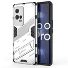 For vivo iQOO 8 Pro Punk Armor 2 in 1 PC + TPU Shockproof Case with Invisible Holder(White) - 1