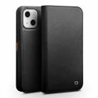 For iPhone 13 QIALINO Business Horizontal Flip Leather Case with Holder & Card Slots & Wallet(Black) - 1