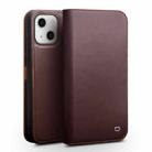 For iPhone 13 QIALINO Business Horizontal Flip Leather Case with Holder & Card Slots & Wallet(Brown) - 1